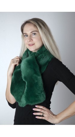 Schal aus Rex Kaninchenpelz - Grün
